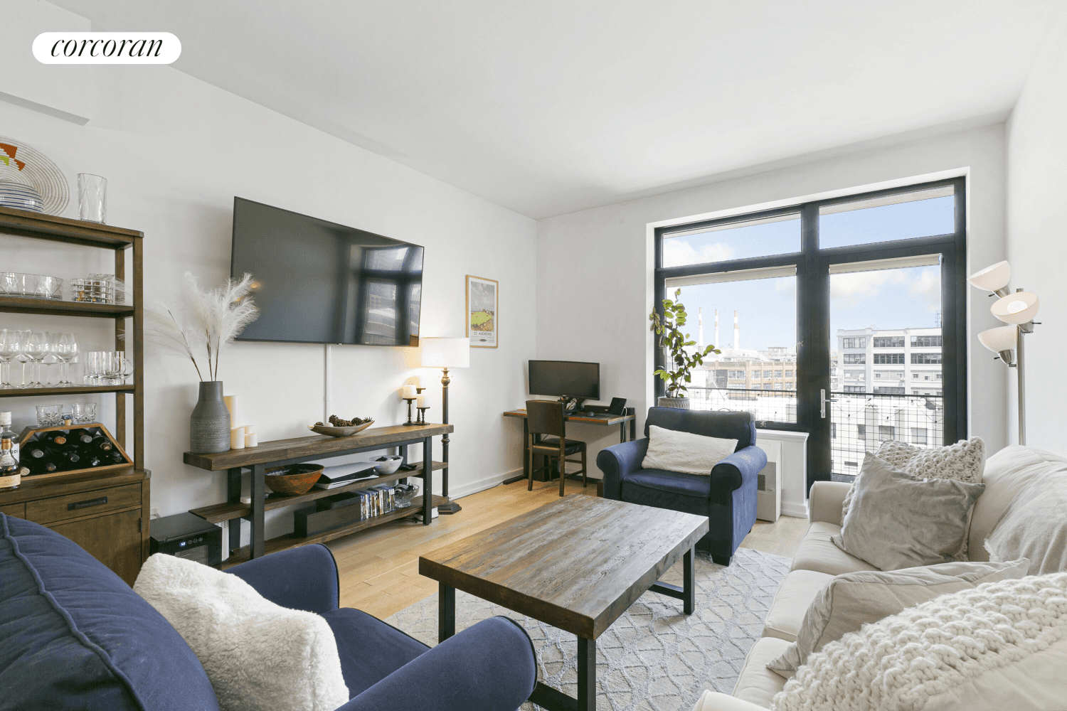 BRIGHT 723 SQ. FT. RESIDENCE WITH PRIVATE OUTDOOR SPACE AND OPEN CITY VIEWSFeaturing a large balcony, high ceilings, oversized windows framing skyline views of Long Island City and Manhattan, in ...