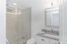 Full bath featuring vanity and a stall shower