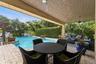 Lanai large enough for a dinette table and lounges