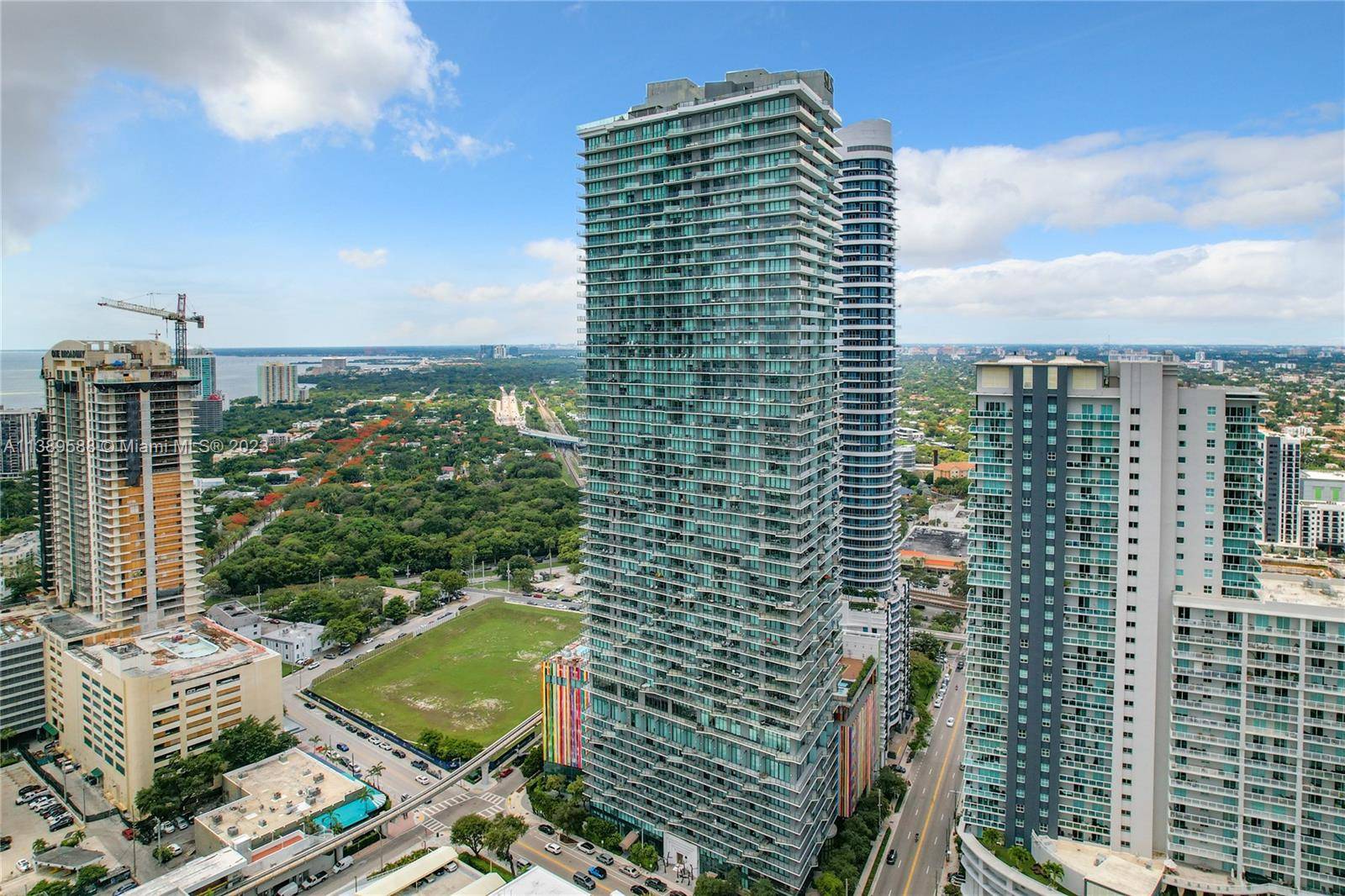 This exclusive 2 Bed DEN 2 Bath, corner unit is located at the SLS Brickell.