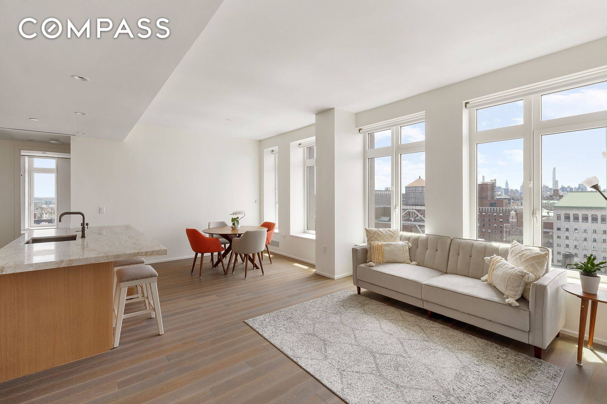 High and Bright Two Bedroom Two Bathroom Rental With exposures facing south to open city views of the Upper West Side and Midtown, one enters the apartment through a gracious ...