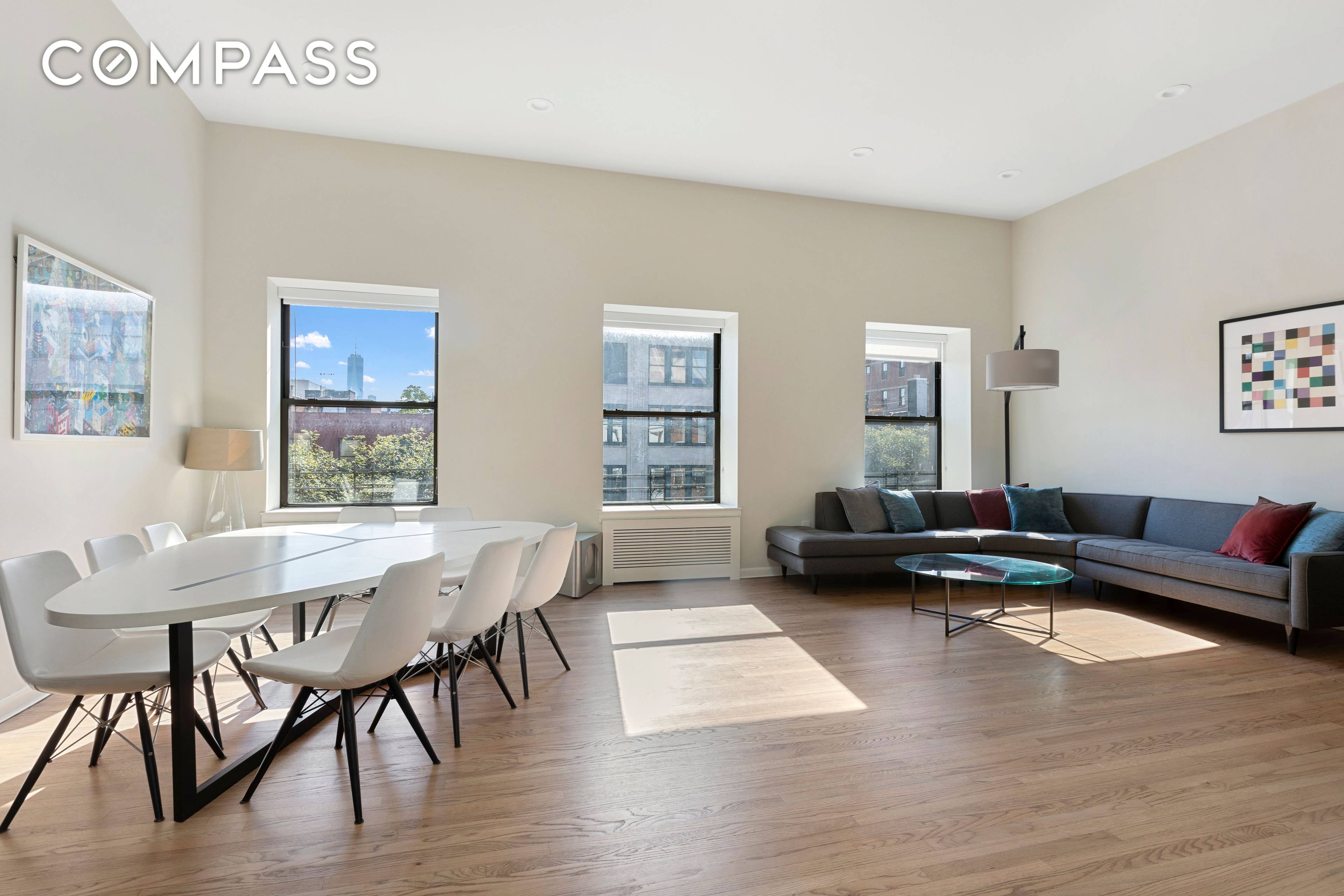 This rare top floor south facing loft like two bedroom duplex is flooded with sunlight and located in an intimate 9 unit converted brownstone condominium.