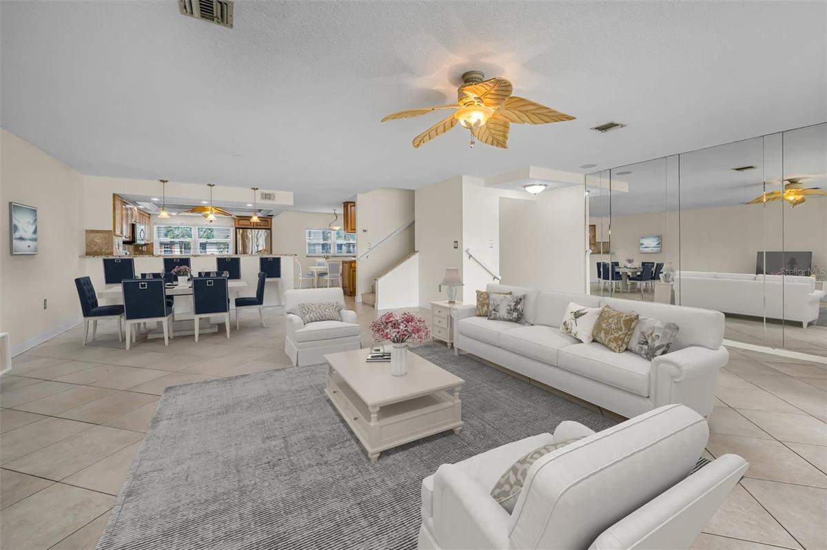 Virtually staged great room