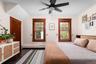 King sized bedroom.