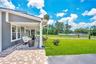 Side view of Front Covered, Paver Porch