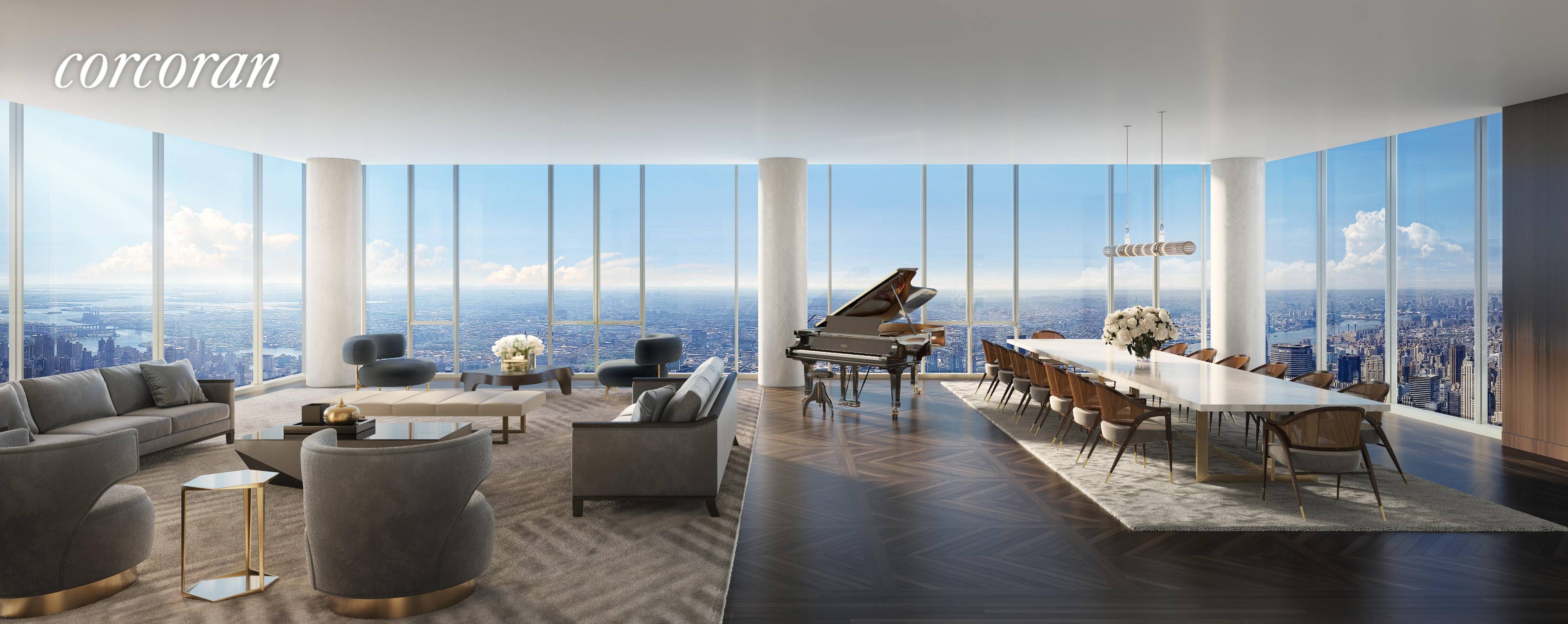 At over 1, 300 feet in the sky, Residence 127 128 is the highest duplex in Central Park Tower.