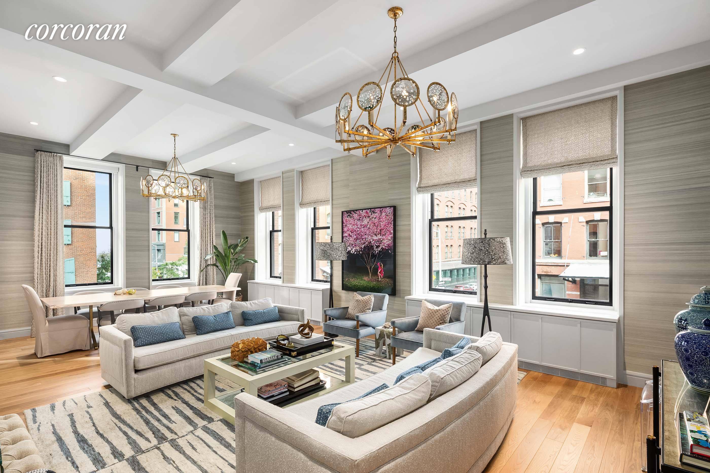 One of the best homes available in Tribeca right now, this outstanding five bedroom, five and a half bathroom loft offers impeccable designer style and expansive living space in a ...