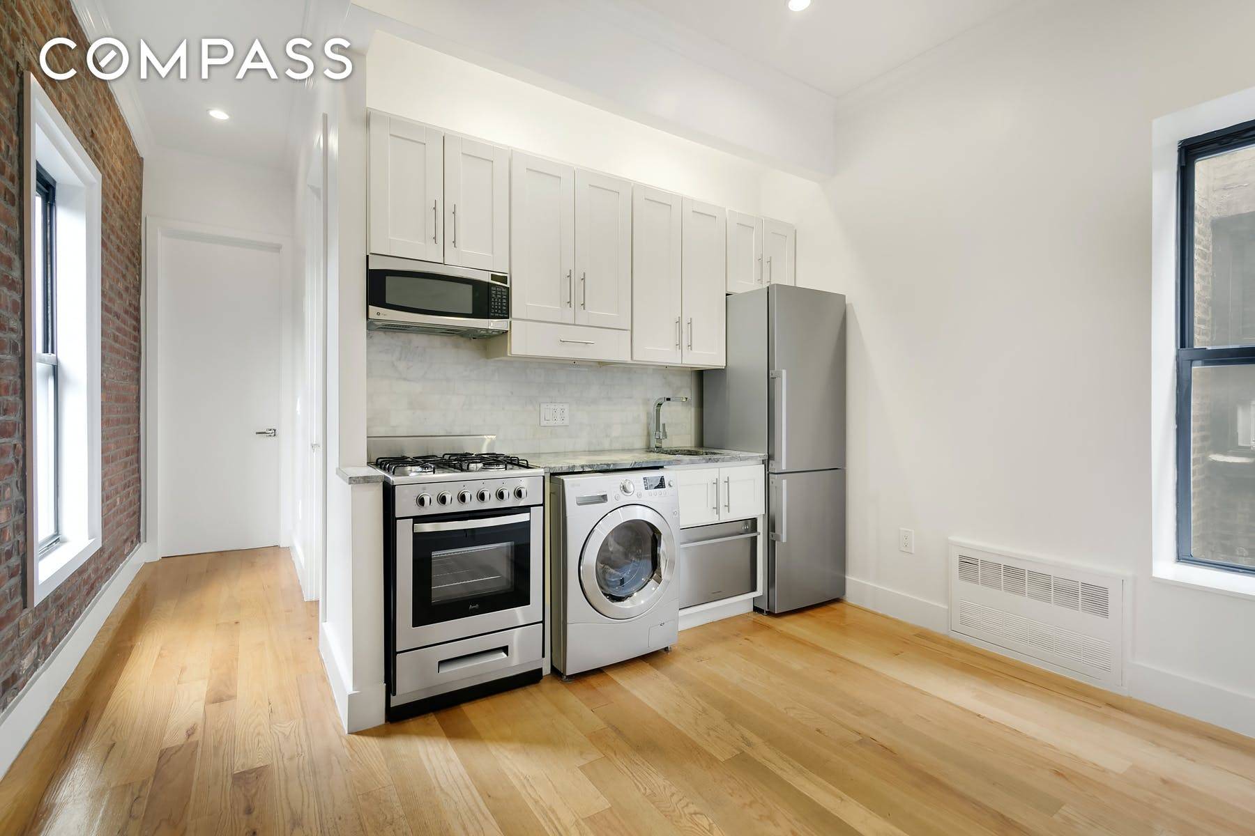 Steps from Washington Square Park, completely renovated two bedroom with your own washer dryer unit, dishwasher, stainless steel appliances, high ceilings, tons of exposed brick, three exposures, slate bathroom walls, ...