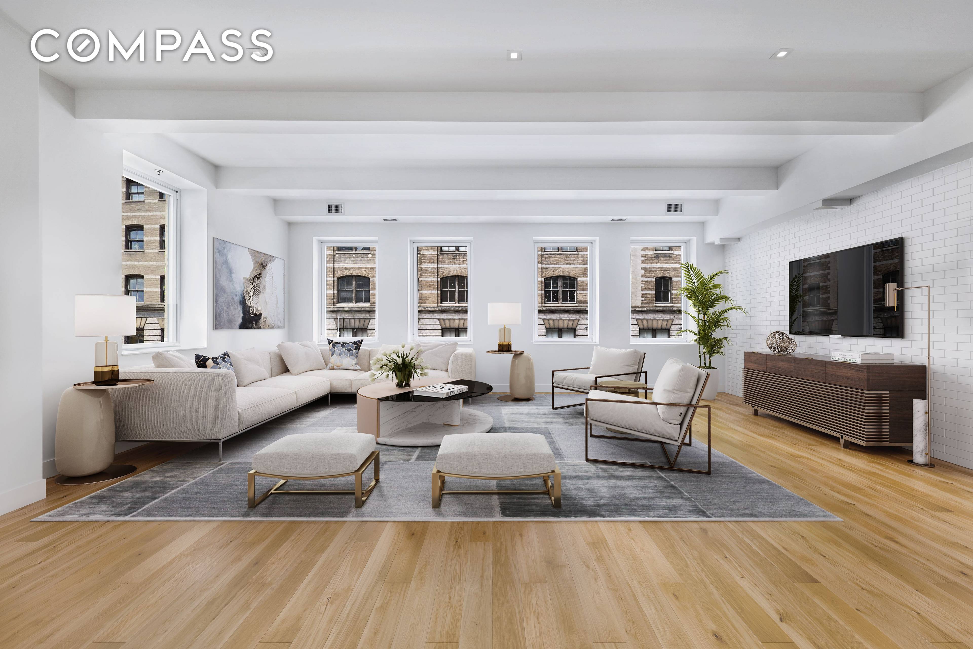 This absolutely massive 3, 670 sqft 4 bedroom sits in the heart of vibrant Hudson Square, steps from Soho, West Village and TriBeCa.