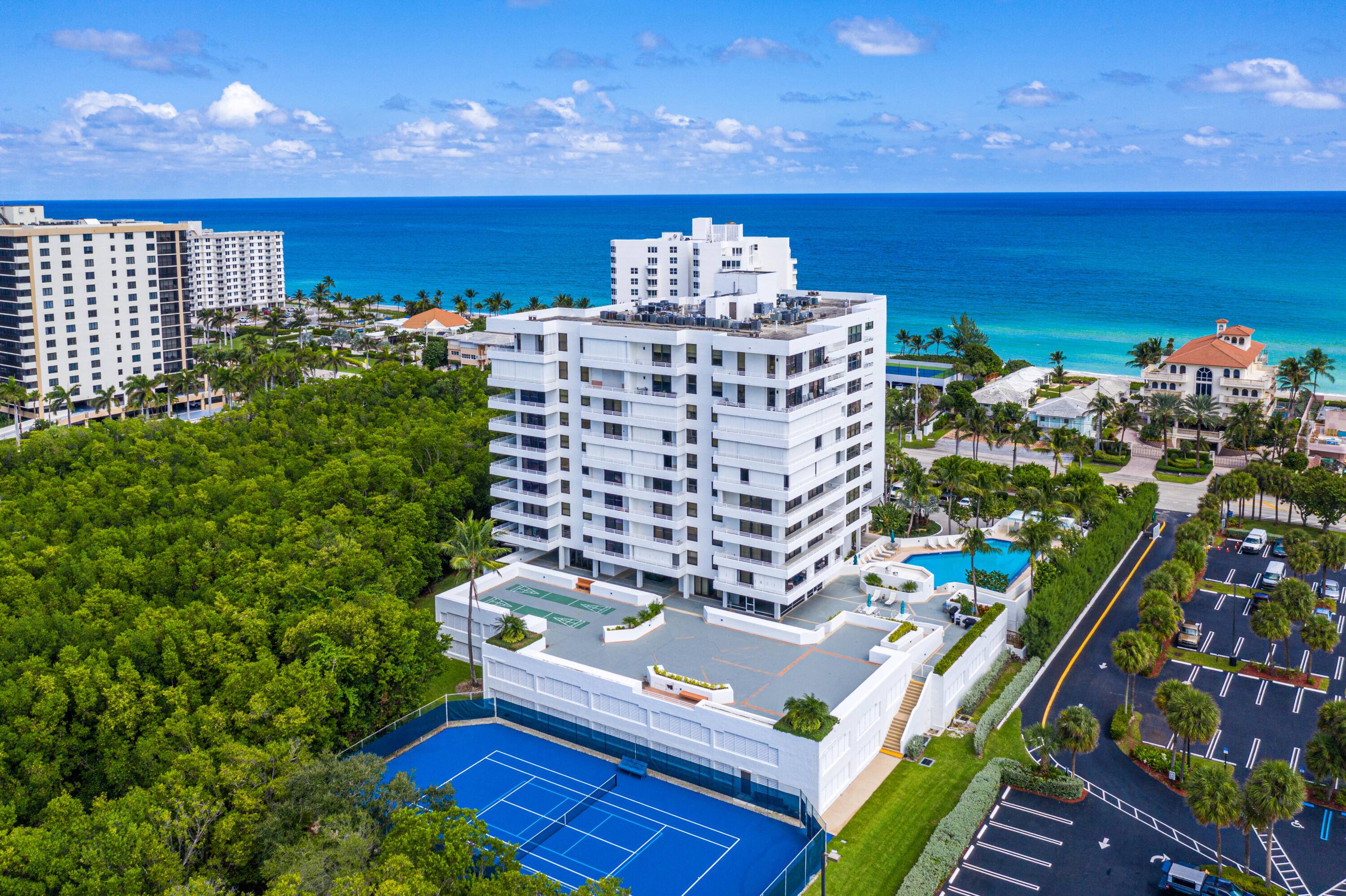 Ocean Views Blue Skies ! Enjoy watching the Sunrise from your 2 Private covered balconies, beautiful SPACIOUS CLEAN 2 BR, 2BA, Furnished Seasonal condo just a stroll away to beach, ...