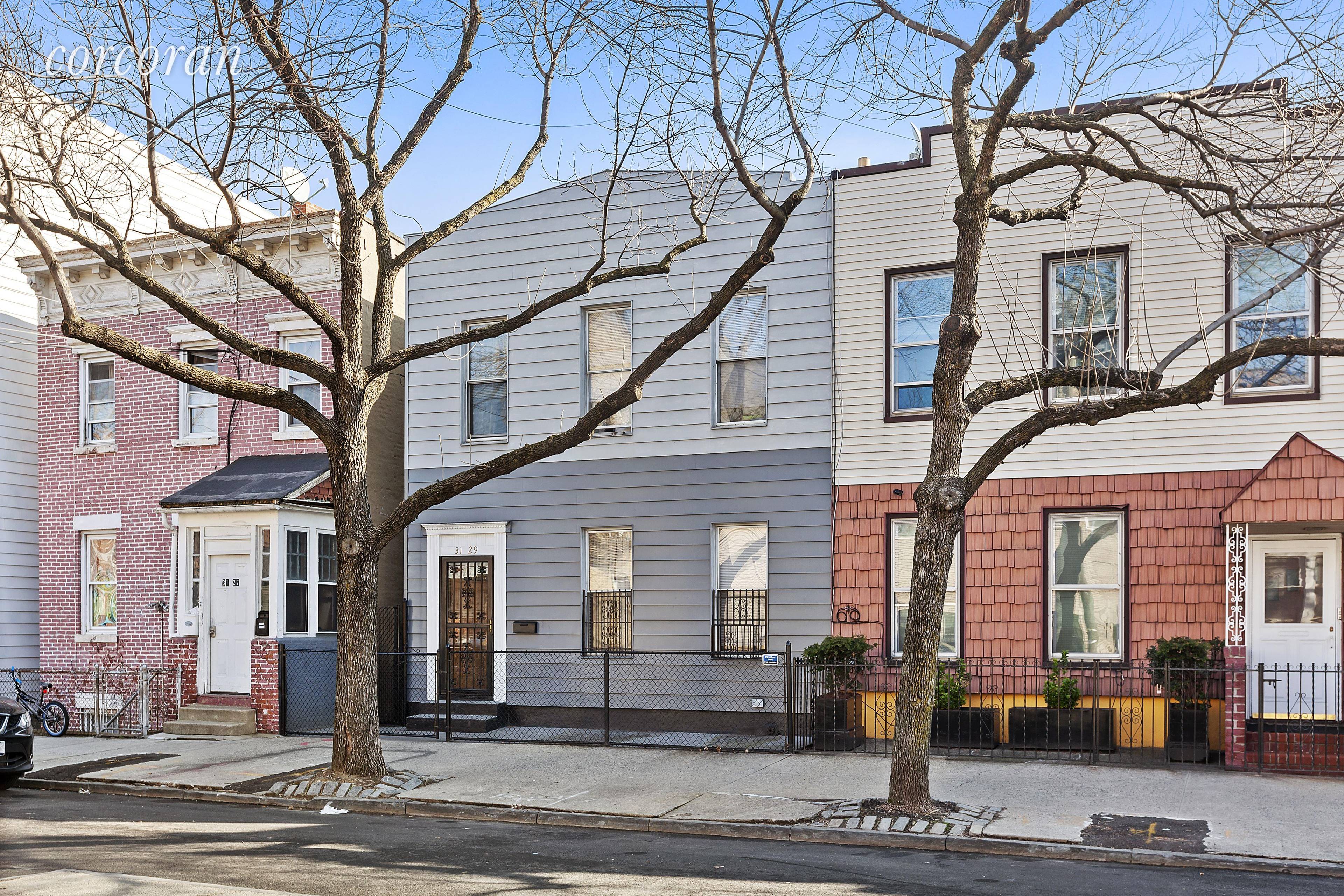 Located on a picturesque, quiet tree lined street in Astoria lies a beautifully rare 22 foot wide house.