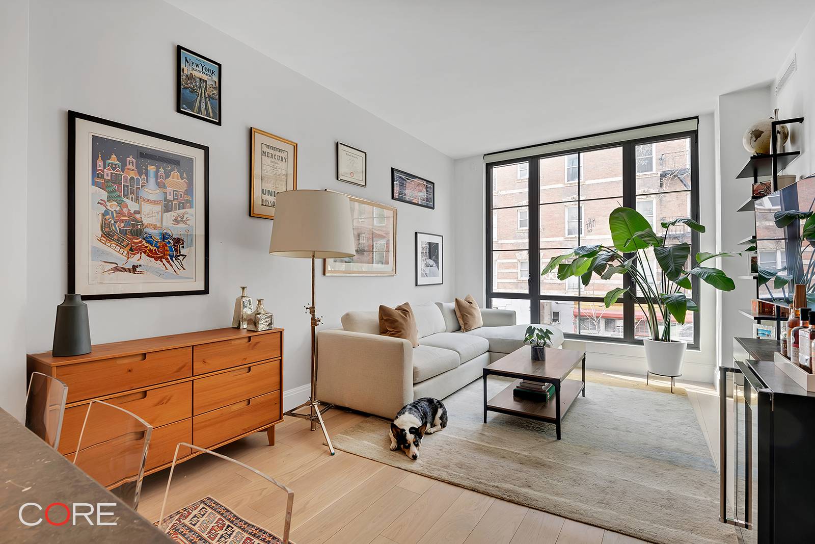 Welcome home to this sunlit one bedroom, one bath residence, boasting oversized casement windows, high ceilings, and bright southern views.