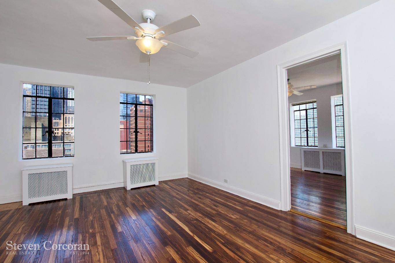 High Floor One bedroom corner in Prospect Tower Tudor City, western and northeastern exposuresThe views include the Queensborough Bridge and East River, Chrylser Building and NYC skylineBRAND NEW kitchen with ...