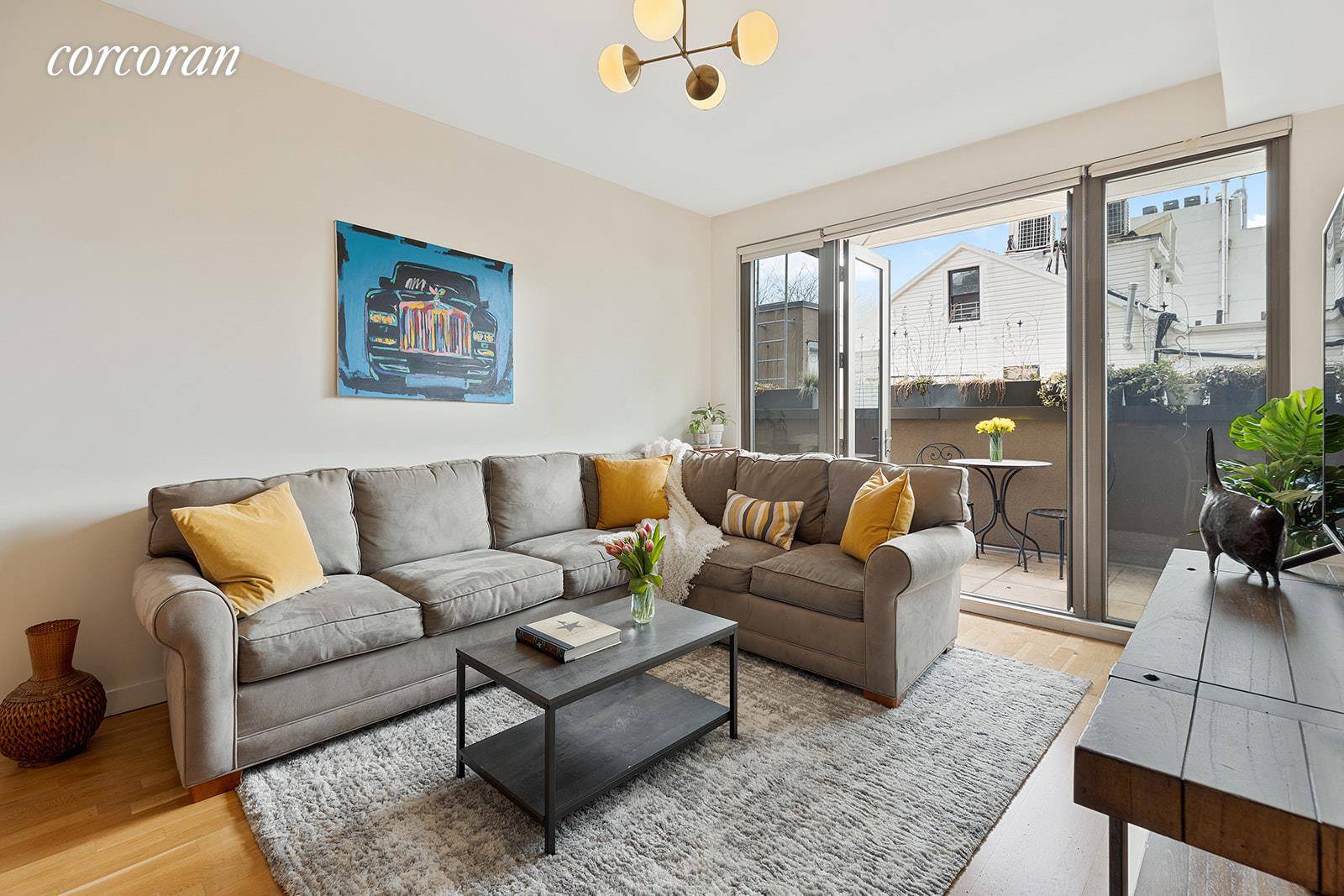 Airy and peaceful, this extra wide condo apartment features almost 200 square feet of private outdoor space with room for dining and gardening, and faces the quiet west side of ...