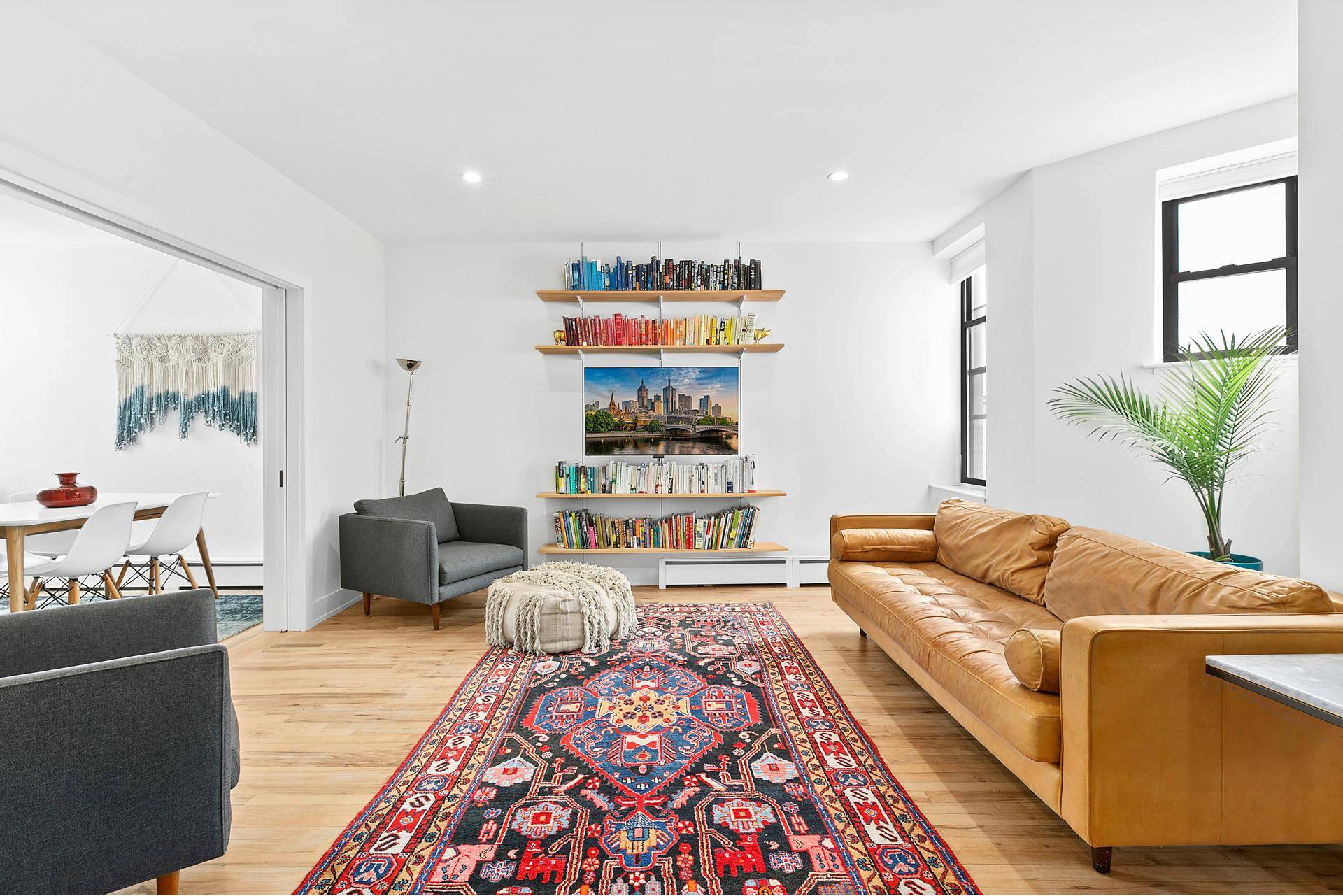 Spectacular three bedroom with open views from multiple exposures, wonderful light and open skies in the heart of Prospect Heights, minutes from Prospect Park, Barclays Center and tons of transportation ...