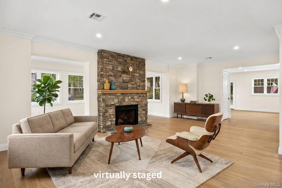virtually staged layout of the living area
