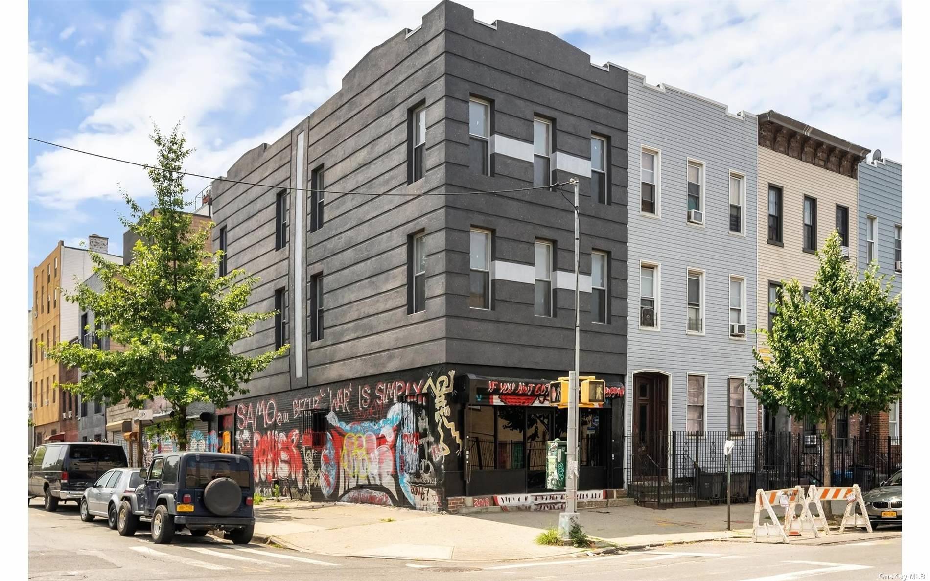 Phenomenal opportunity to purchase this great 3 story building located on a corner lot directly in the epicenter of the booming Bushwick cultural scene, intersecting Wilson Avenue and Troutman Street.