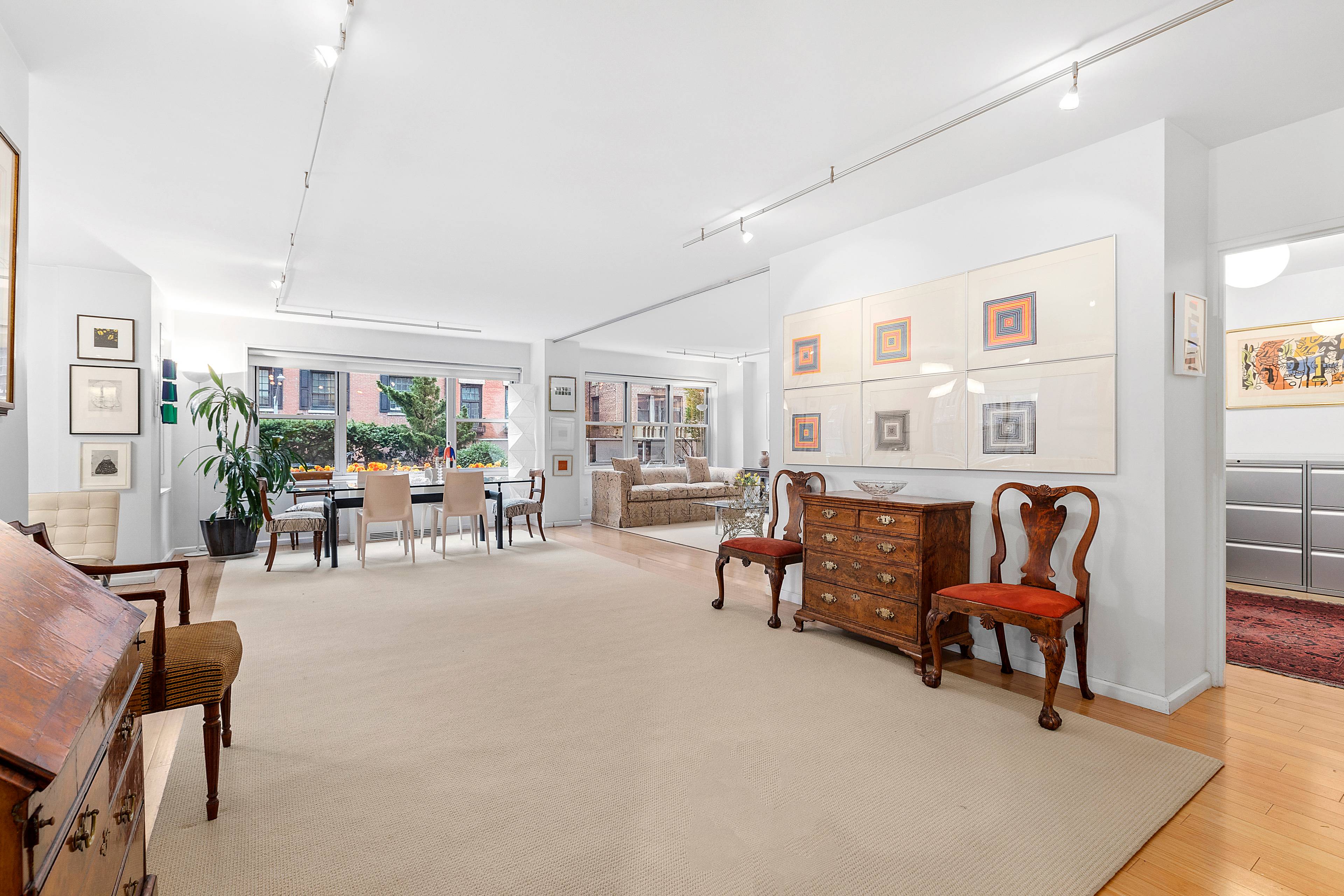 Perfectly situated in the luxury Greenwich Village co op The Brevoort East, you ll find a rare combination corner home that is a magnificent expanse at approximately 2, 000 sq.
