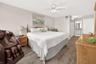 This primary bedroom has a large walk in closet