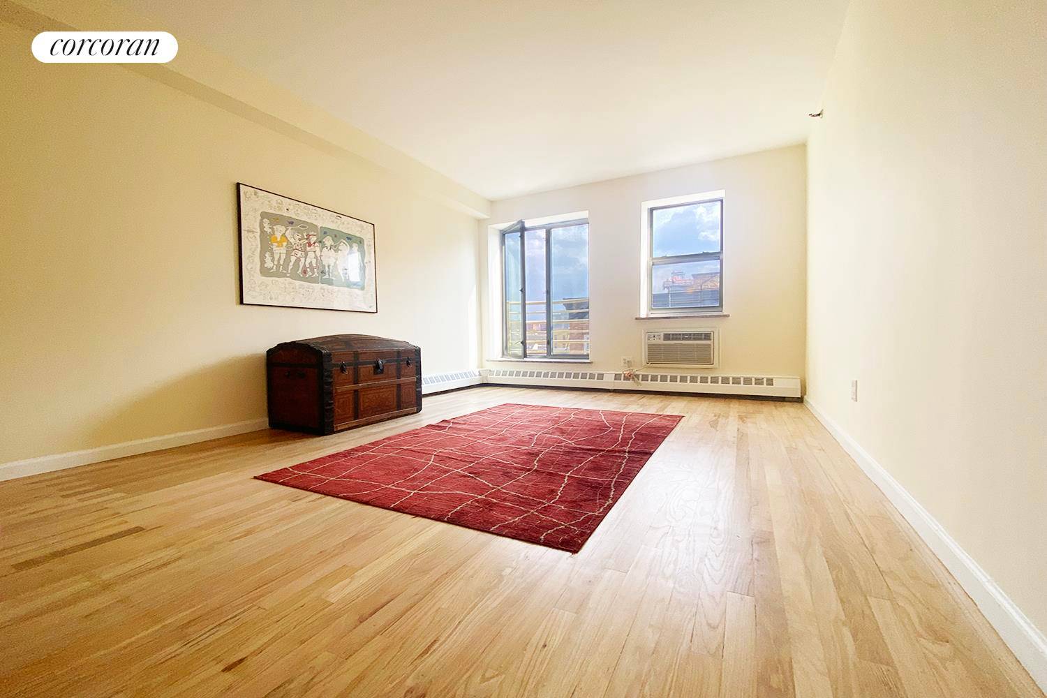 This spacious two bedroom, two bathroom Coop home features a Southern exposure overlooking 119th Street.