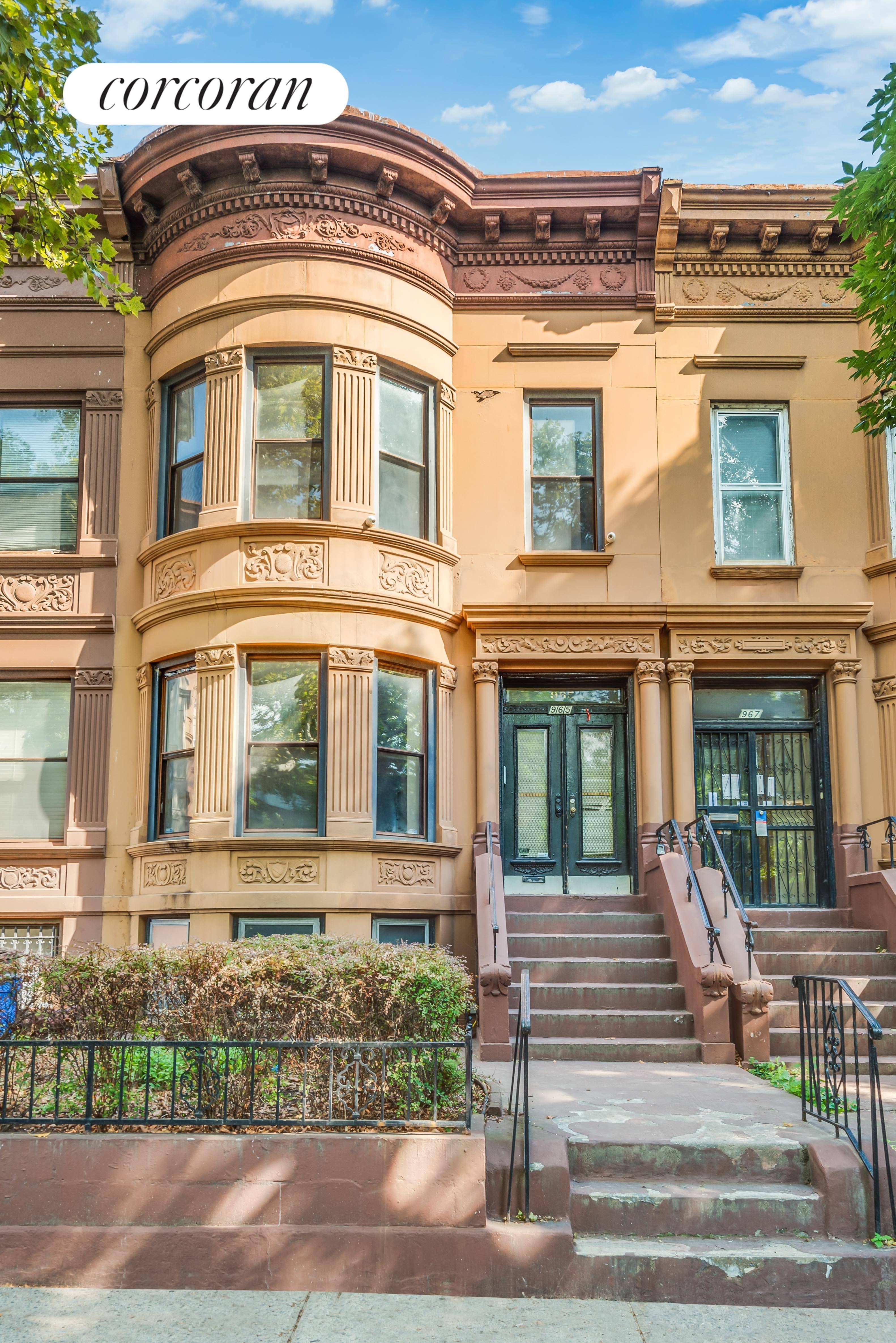 965 St Johns is a 3, 645 sq ft two family Brownstone, in the heart of Crown Heights North Historic District on a landmarked block, built 20' wide with barrel ...