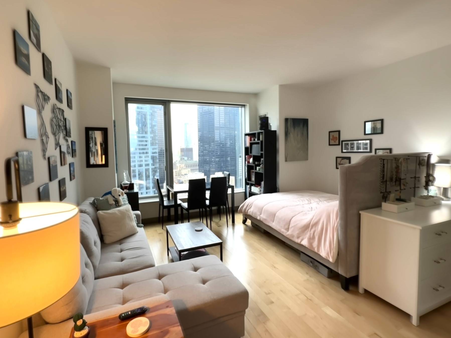 Gorgeous rent stabilized, high floor, south facing studio at the highly coveted, 8 spruces street.