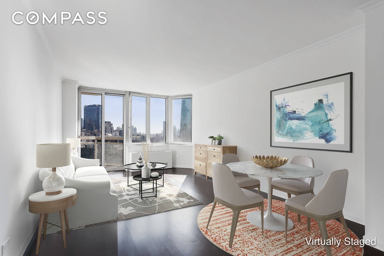 Make your home among the New York City skyline in this Hell's Kitchen one bedroom, one bathroom with breathtaking outdoor space in a full service luxury condominium.