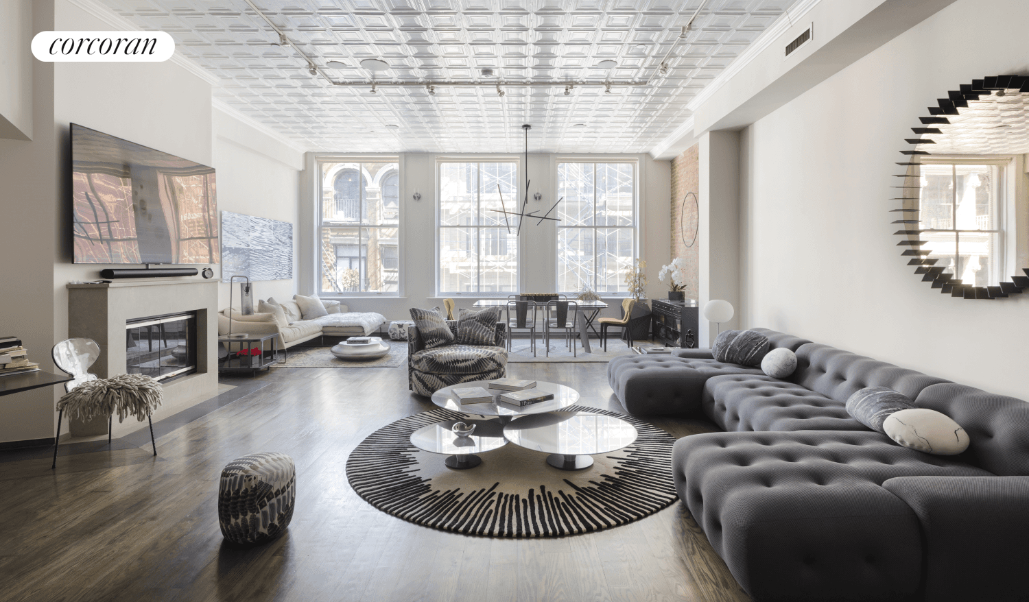 This downtown home with soaring ceilings is the definition of NYC loft living.