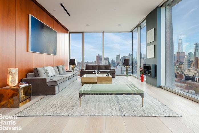 YOUR PERCH ON THE NYC SKYLINE The great room of this FULLY FURNISHED stunning 2 bedroom, 2.