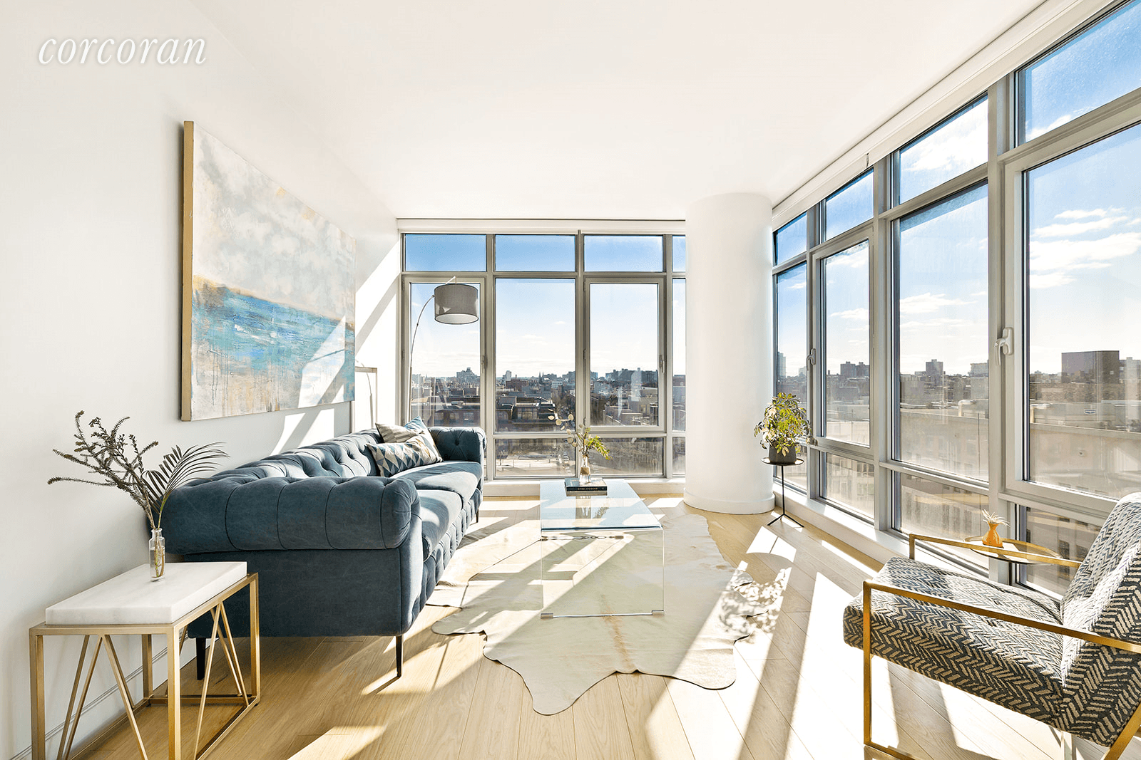 Enjoy sunrise and sunset views in this bright and spacious corner two bedroom, two bathroom at 1 Northside Piers.