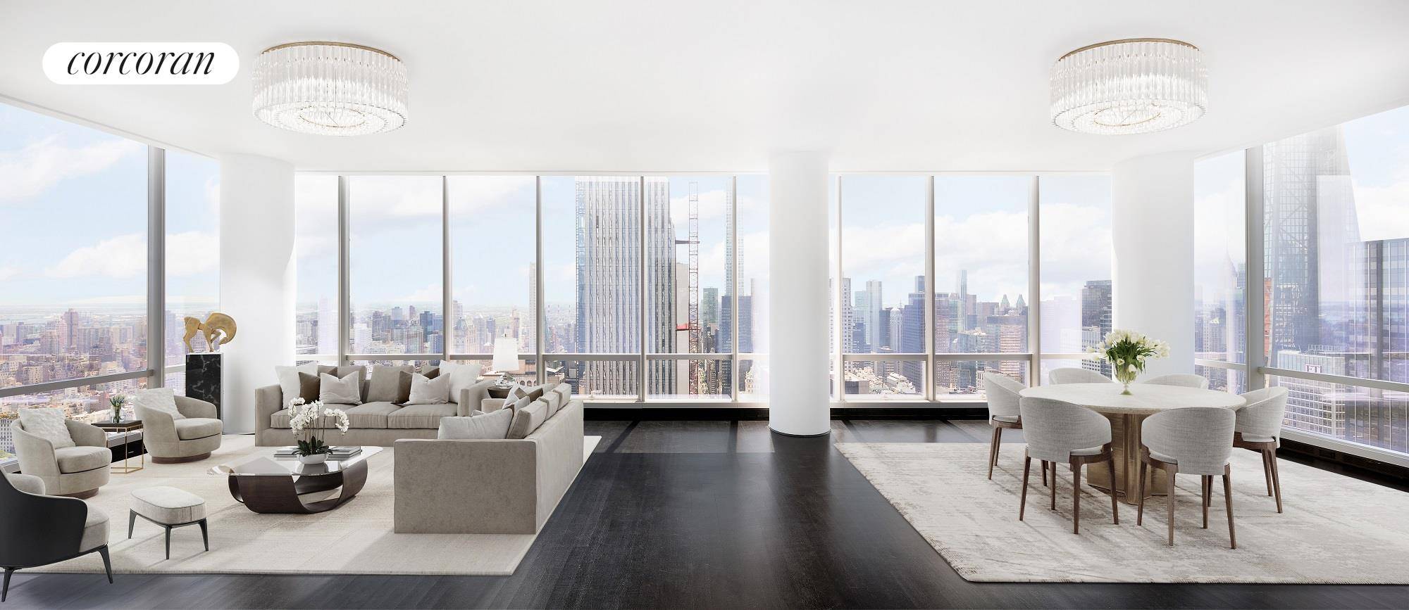 Residence 56C at One57Incomparable Central Park and Skyline ViewsFour Bedrooms Four Baths Powder Room 3, 466 Sq FtThis 56th floor C line residence at One57 offers spectacular views of Central ...