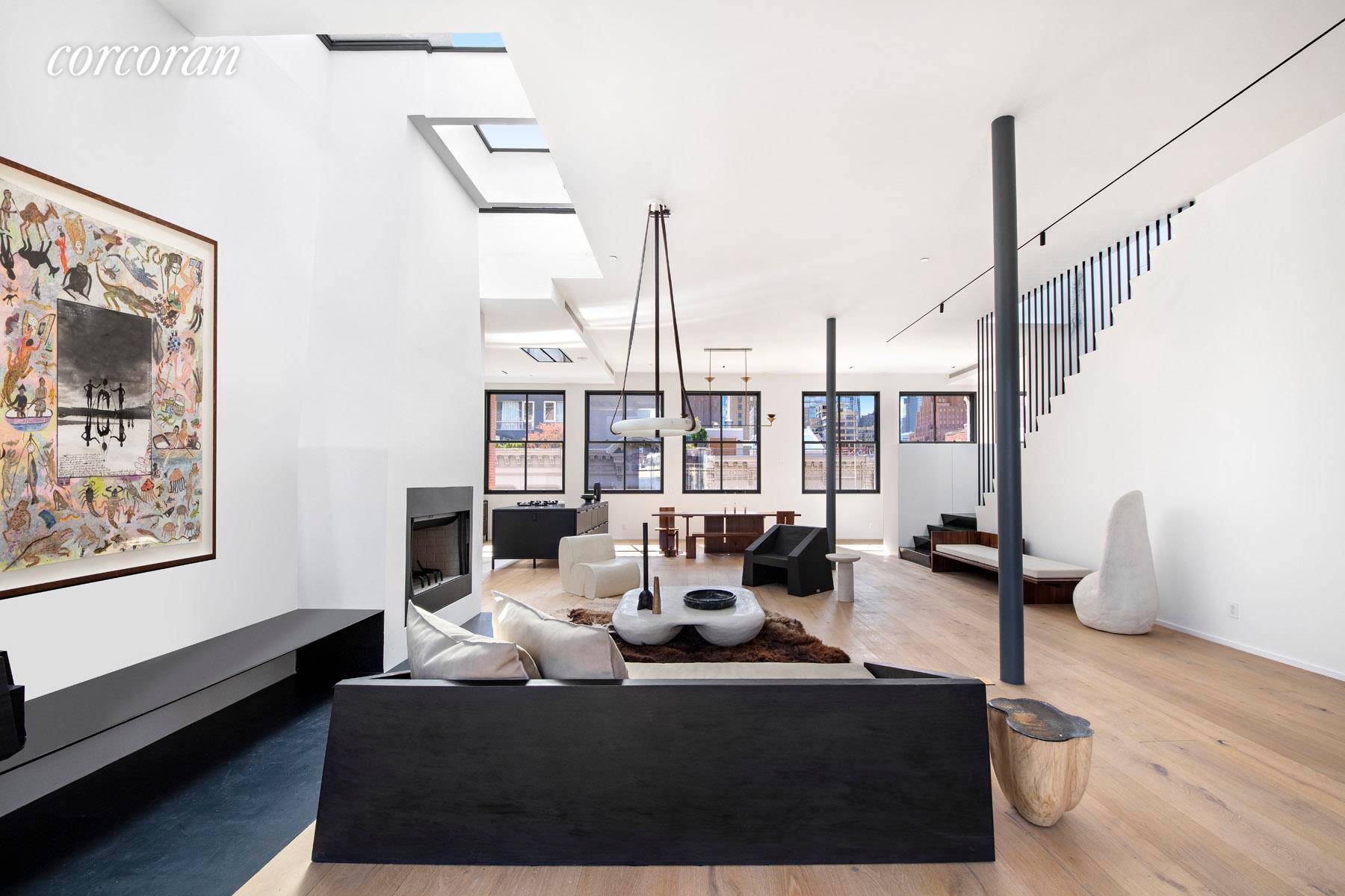 Gut renovated, Sun Blasted and Spectacular, four bedroom, three and a half bathroom penthouse loft, with 4 exposures, epitomizes chic TriBeCa living with outstanding modern design and an extraordinary 3000SF ...