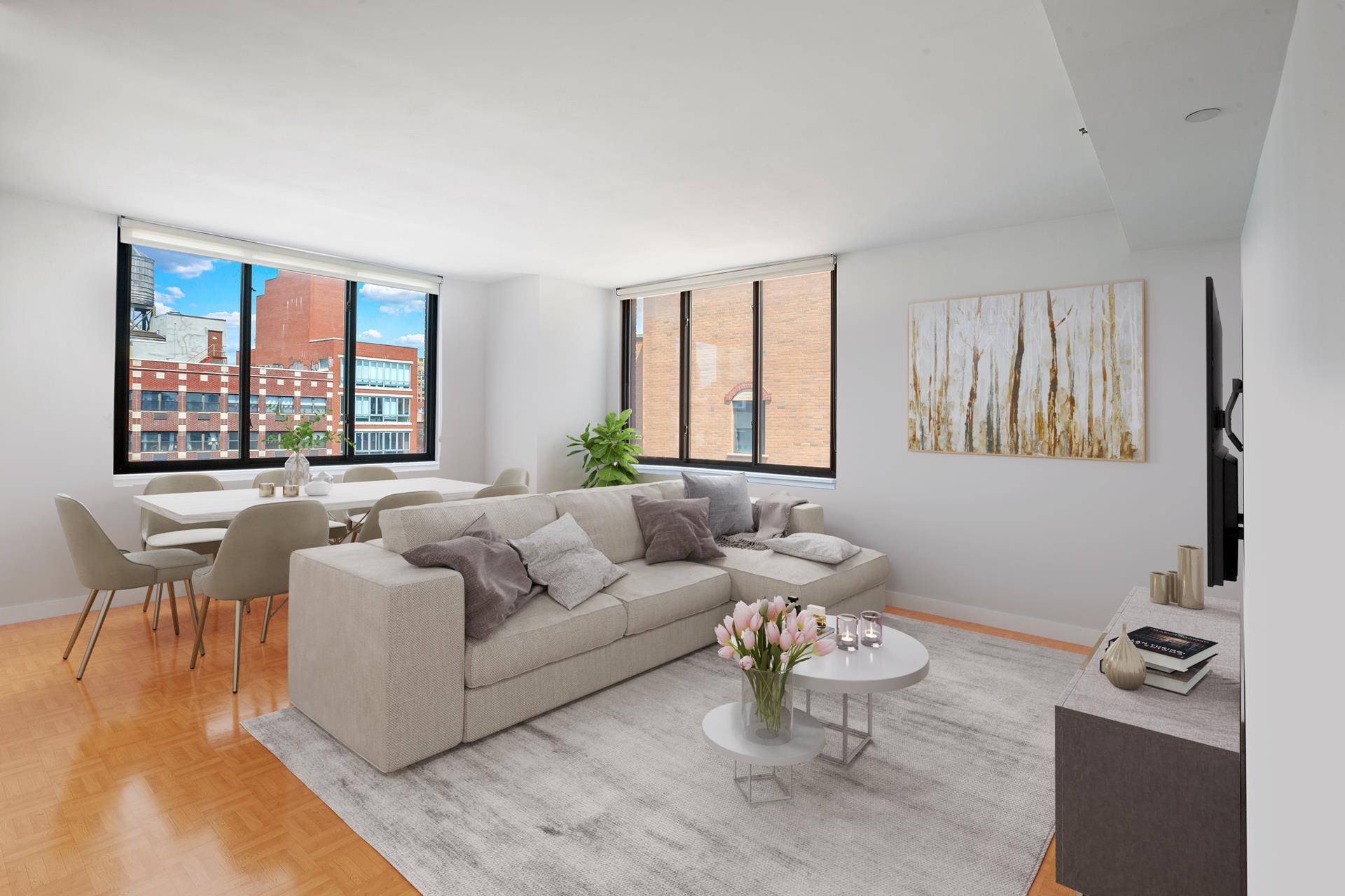 Welcome to 7A, a bright corner 2 bed 2 bath condominium located in the heart of Nolita, where Bowery meets Spring Street.