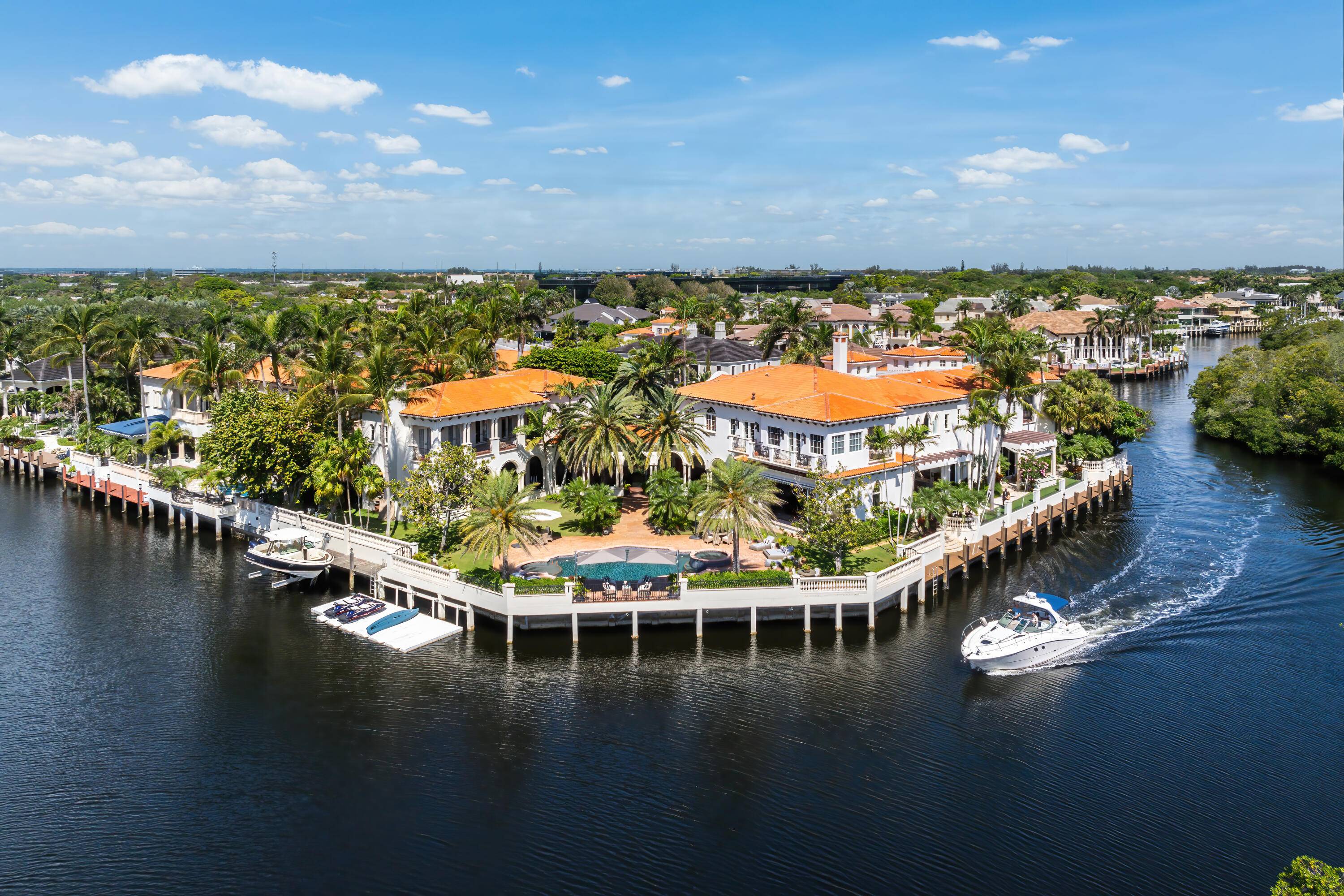 Totally updated, magnificent Mediterranean estate with 350 ft of water frontage elegantly situated on a double point lot in The Sanctuary, the most exclusive and highly sought after luxury enclave ...
