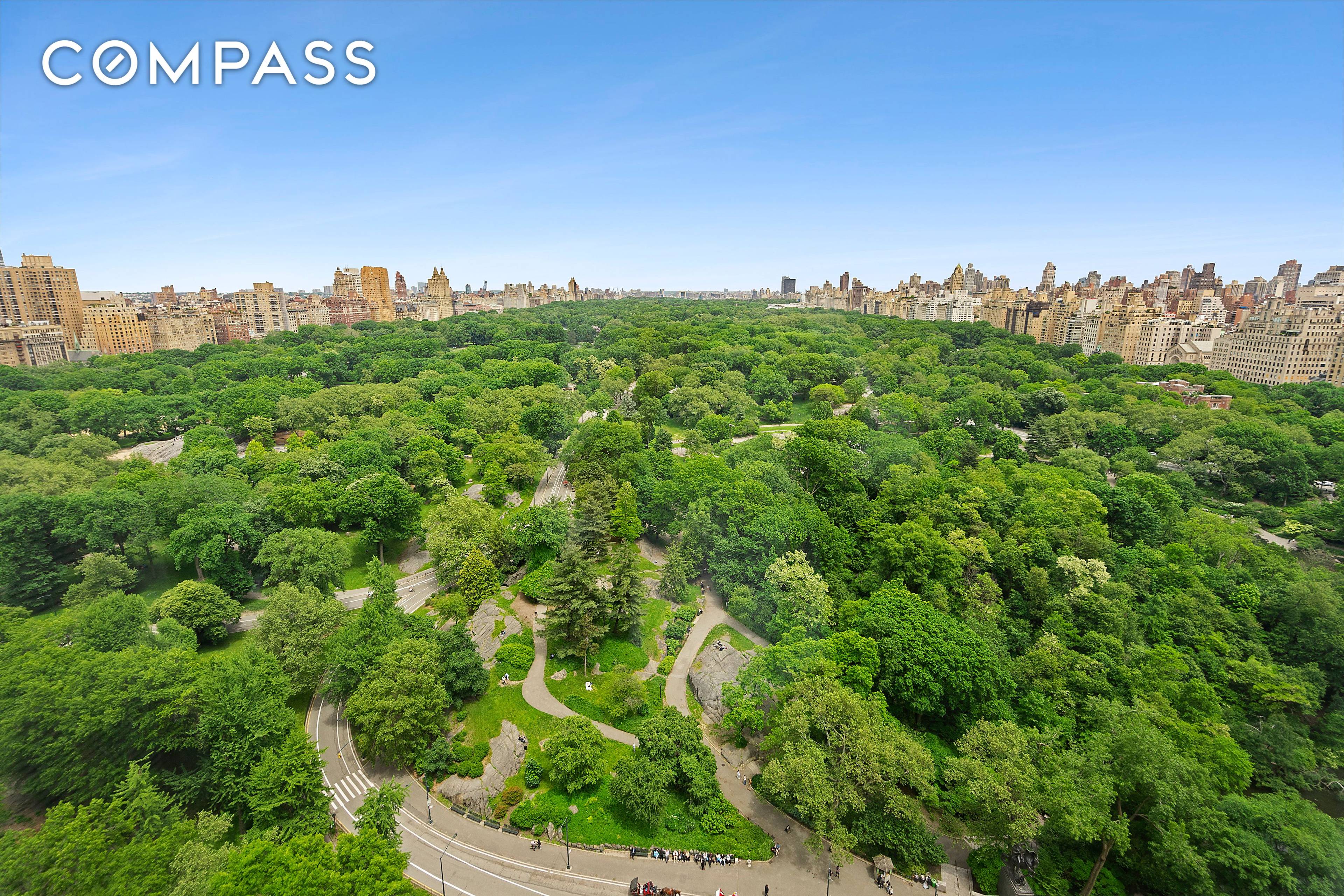 This three bed 3. 5 bath home showcases straight on views of Central Park.