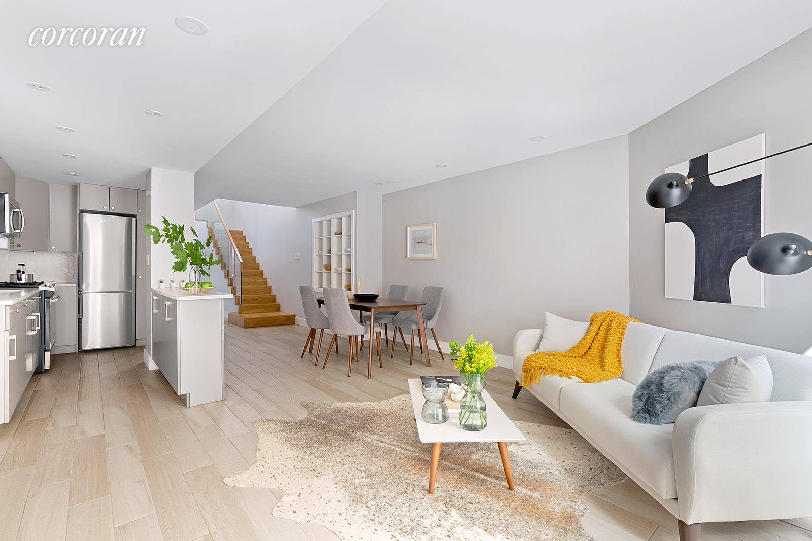 Massive 1, 766 sq ft Duplex with dual level private backyard space in Residence 1 at The Q Condos in Bed Stuy.
