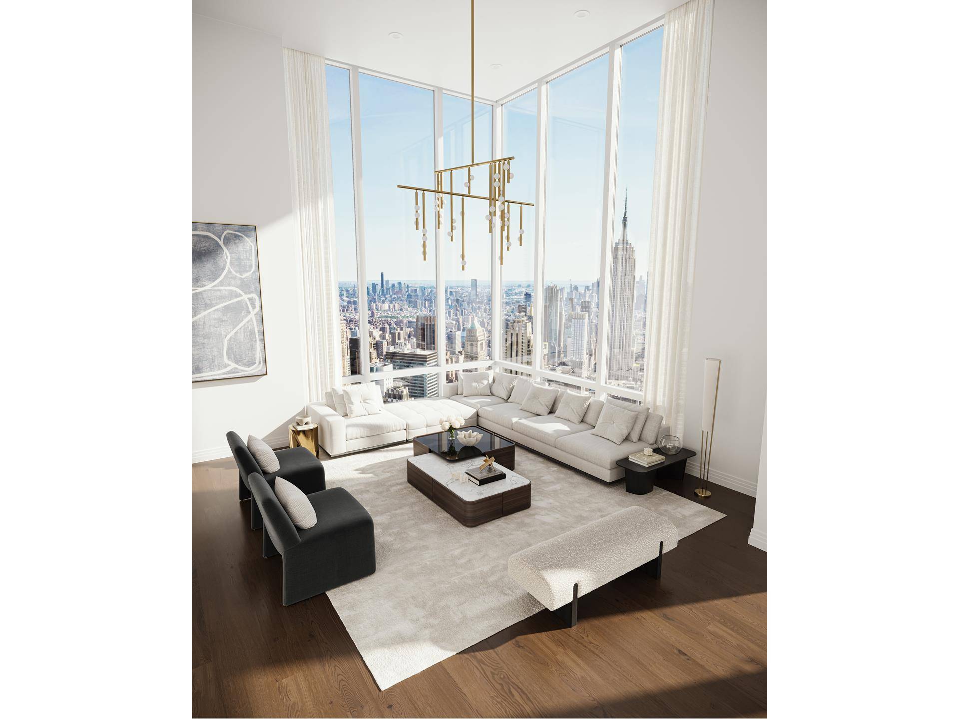 An extraordinary opportunity to craft your dream home within one of Manhattan's most striking penthouses a blank canvas awaiting your personal touch.