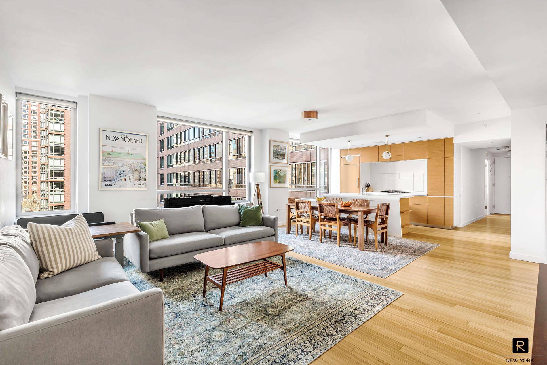Oversized split two bedroom two bathroom available in the Riverhouse, the only water front LEED certified Green condominium in North Battery Park.