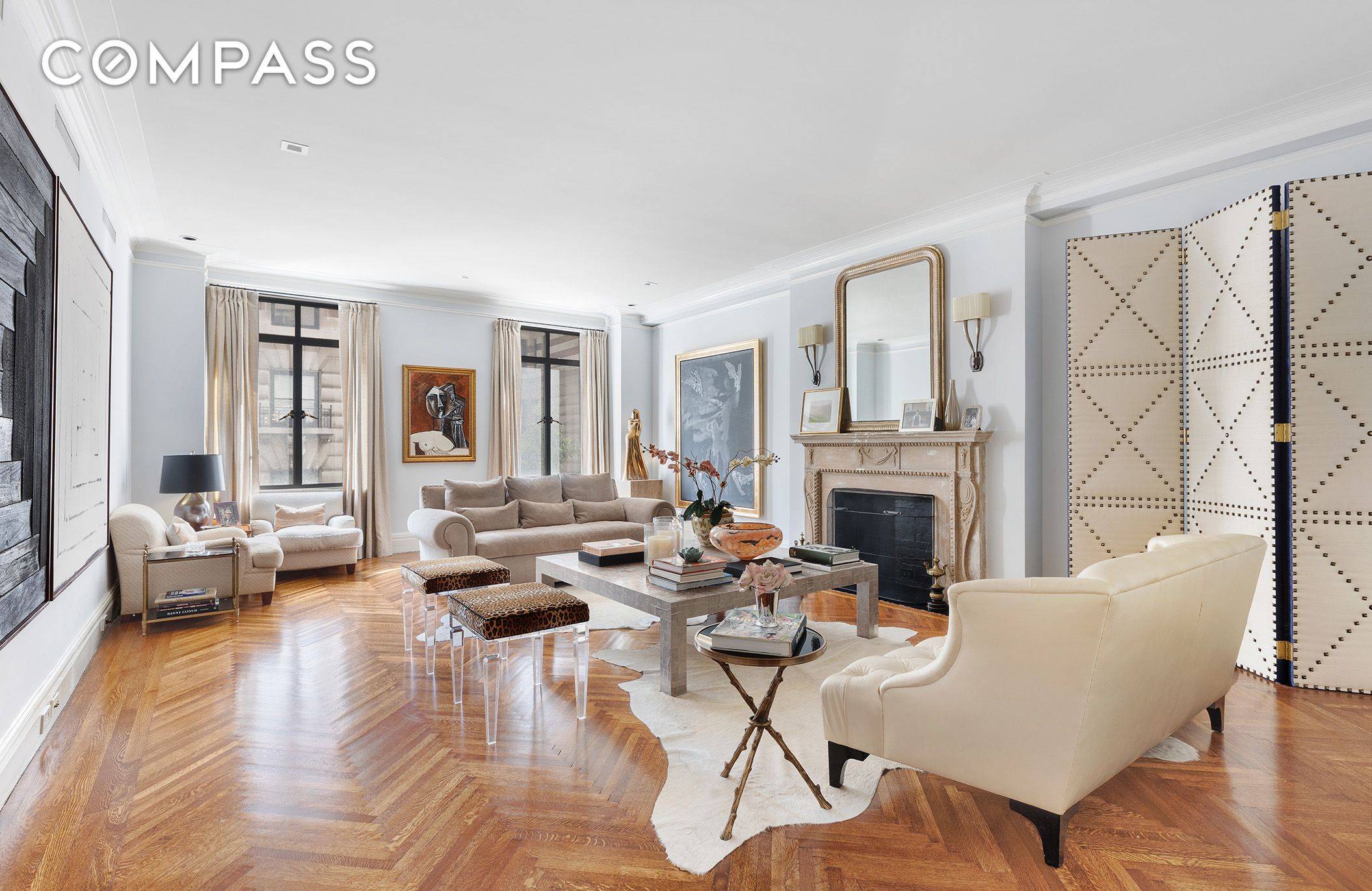 Coveted architectural grandeur meets contemporary designer style in this sprawling three bedroom, two and a half bathroom residence in Emery Roth's sought after San Remo.