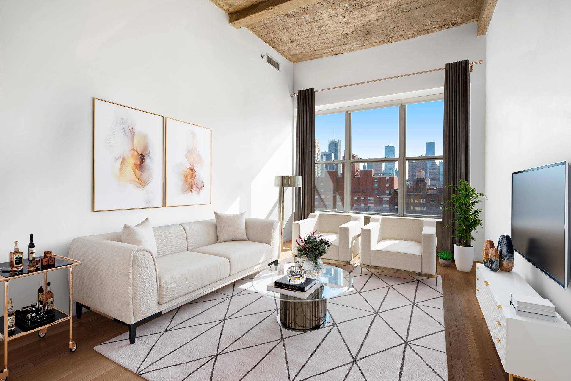 Spectacular and Spacious Midtown Loft with 12 foot ceilings is a rare find !