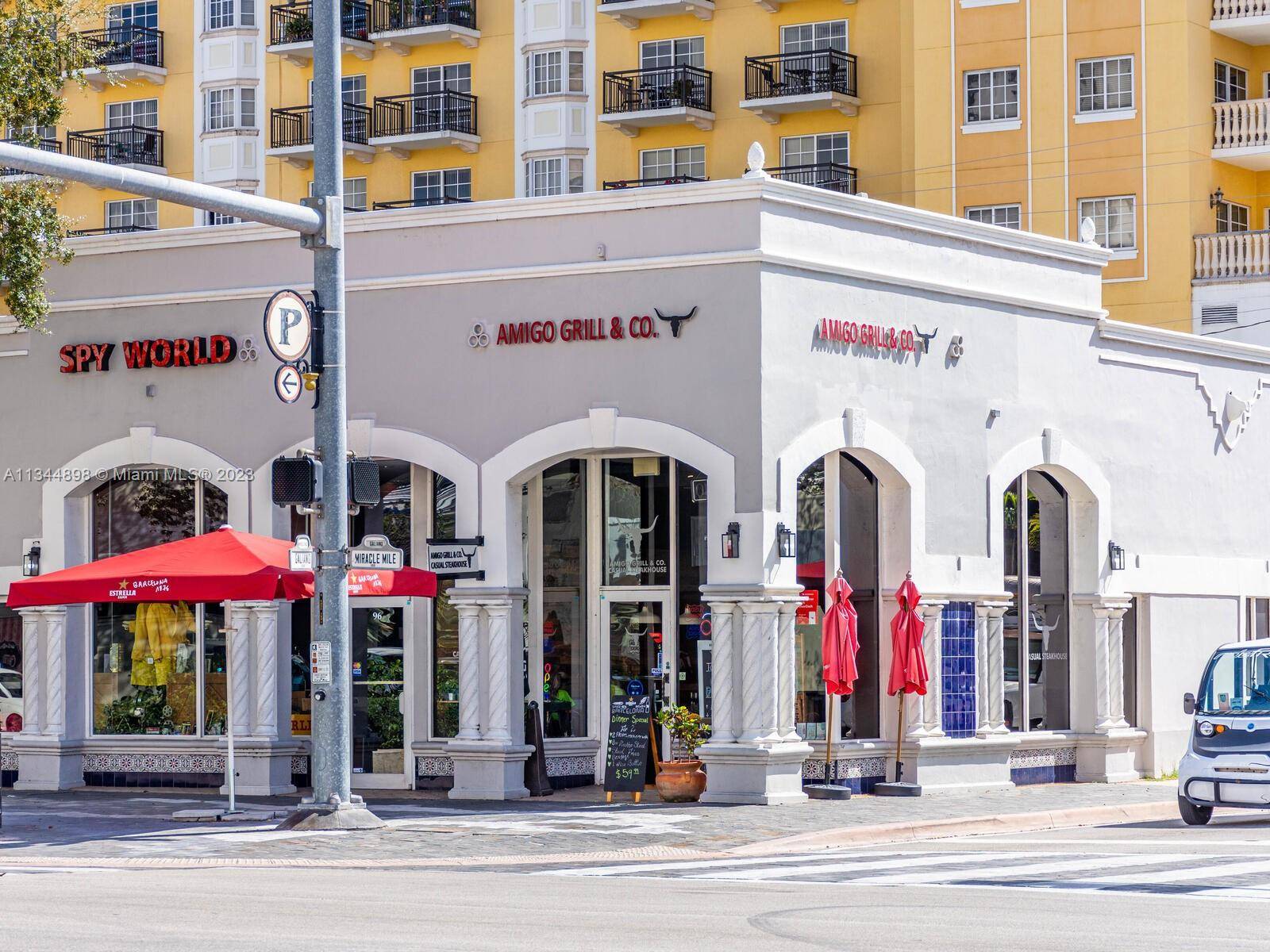 CORNER UNIT. Desirable business opportunity in a prime commercial area in the heart of Coral Gables.