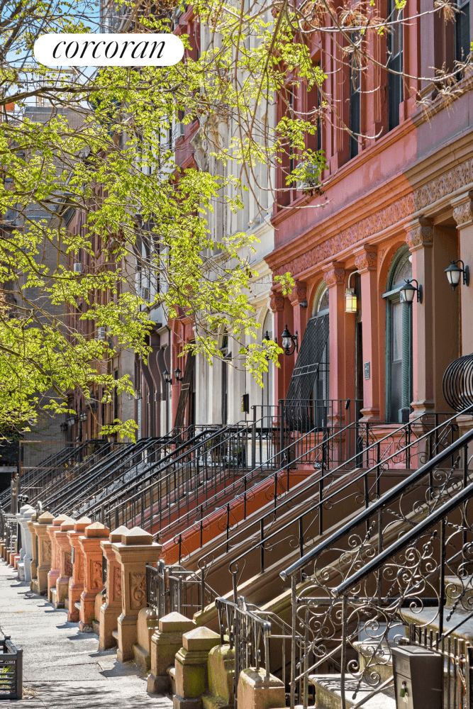 No. 132 is a four story greystone rowhouse in Neo Renaissance style.