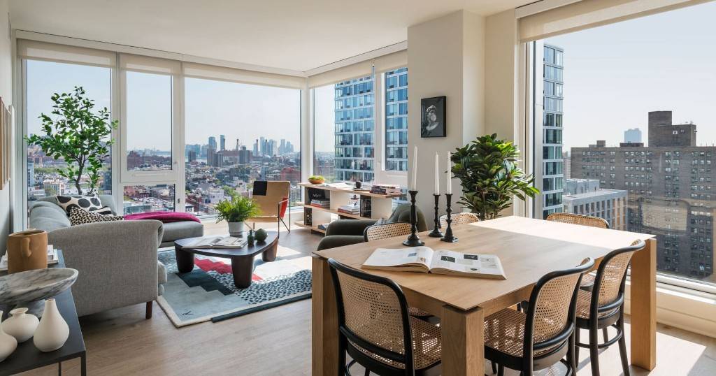 One bedroom penthouse apartment with sweeping Manhattan views !