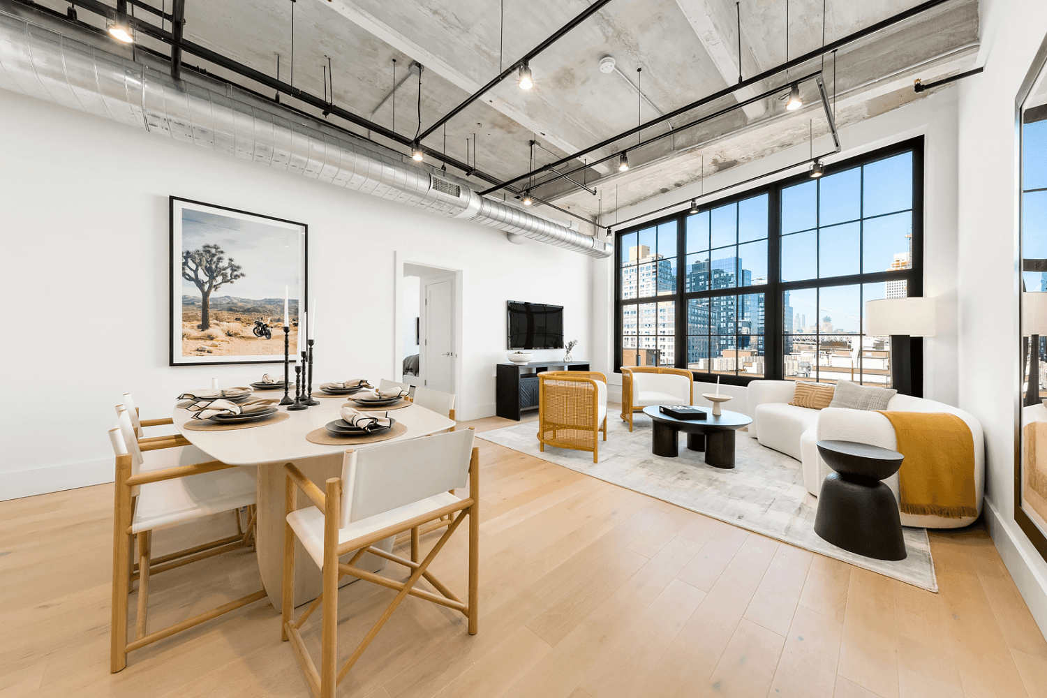 Experience a luxurious rental lifestyle in one of the city's most desirable waterfront neighborhoods in this impeccably crafted 2 bedroom, 2 bathroom corner apartment at Williamsburg Lofts.