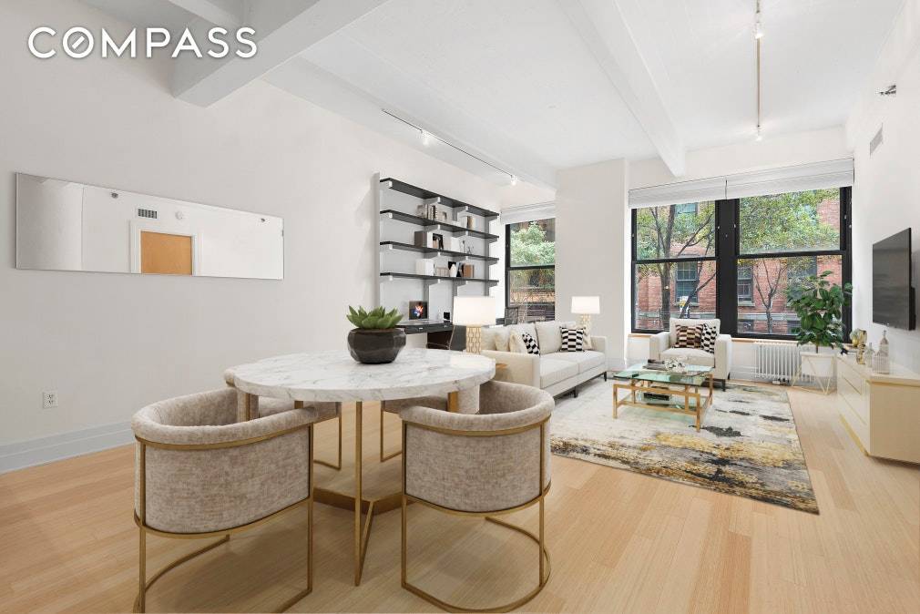 Enjoy exceptional living space and 11 foot vaulted ceilings in Dumbo's premier full service prewar condominium 70 Washington Street.
