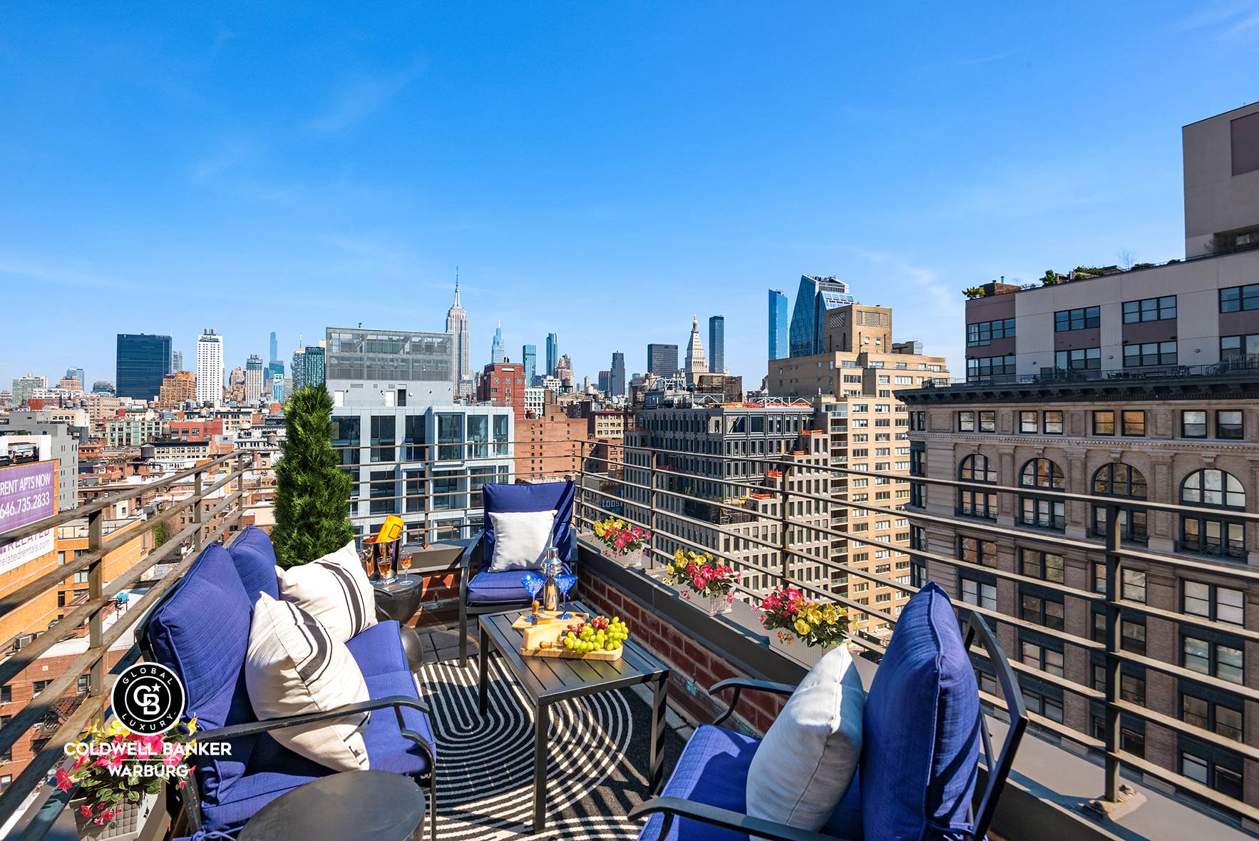 Private Terrace Spectacular Views Full Service Building Amazing Common Landscaped Roof Amenities include a 24 hour doorman, live in super, porters, laundry room, bike room, and a large roof deck ...