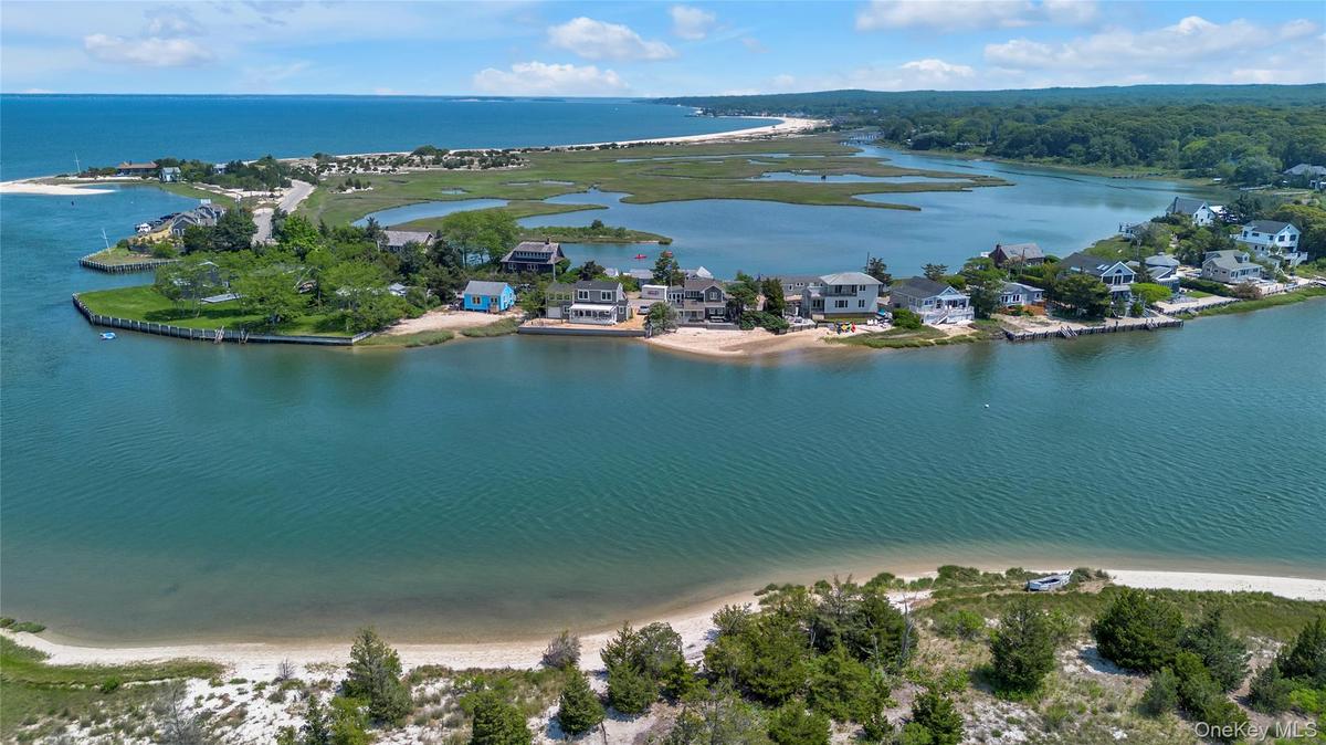 Drone / aerial view of a nearby body of water