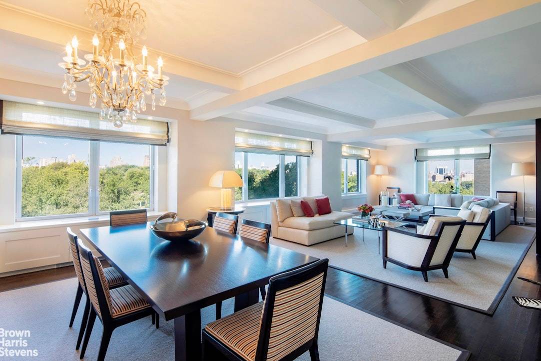 This distinguished Fifth Avenue prewar condominium offers stunning Park and skyline views.