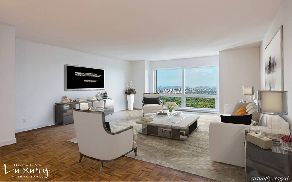 ONE OF A KIND IN TRUMP TOWER This grand corner two bedroom apartment with two bathrooms and two half bathrooms has been created by combining the largest one bedroom line ...