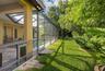 Lush landscaped backyard